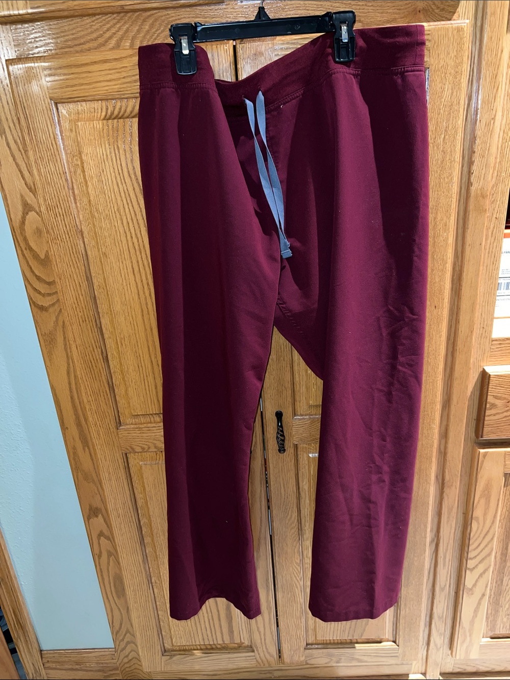 Womens  Maroon Drawstring scrub bottoms - Casual Comfort